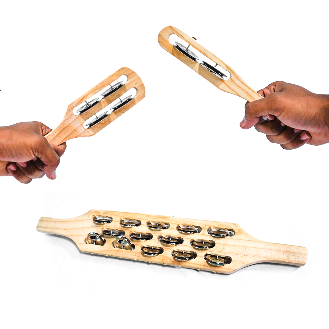Wooden Hand Khartal/Jingles