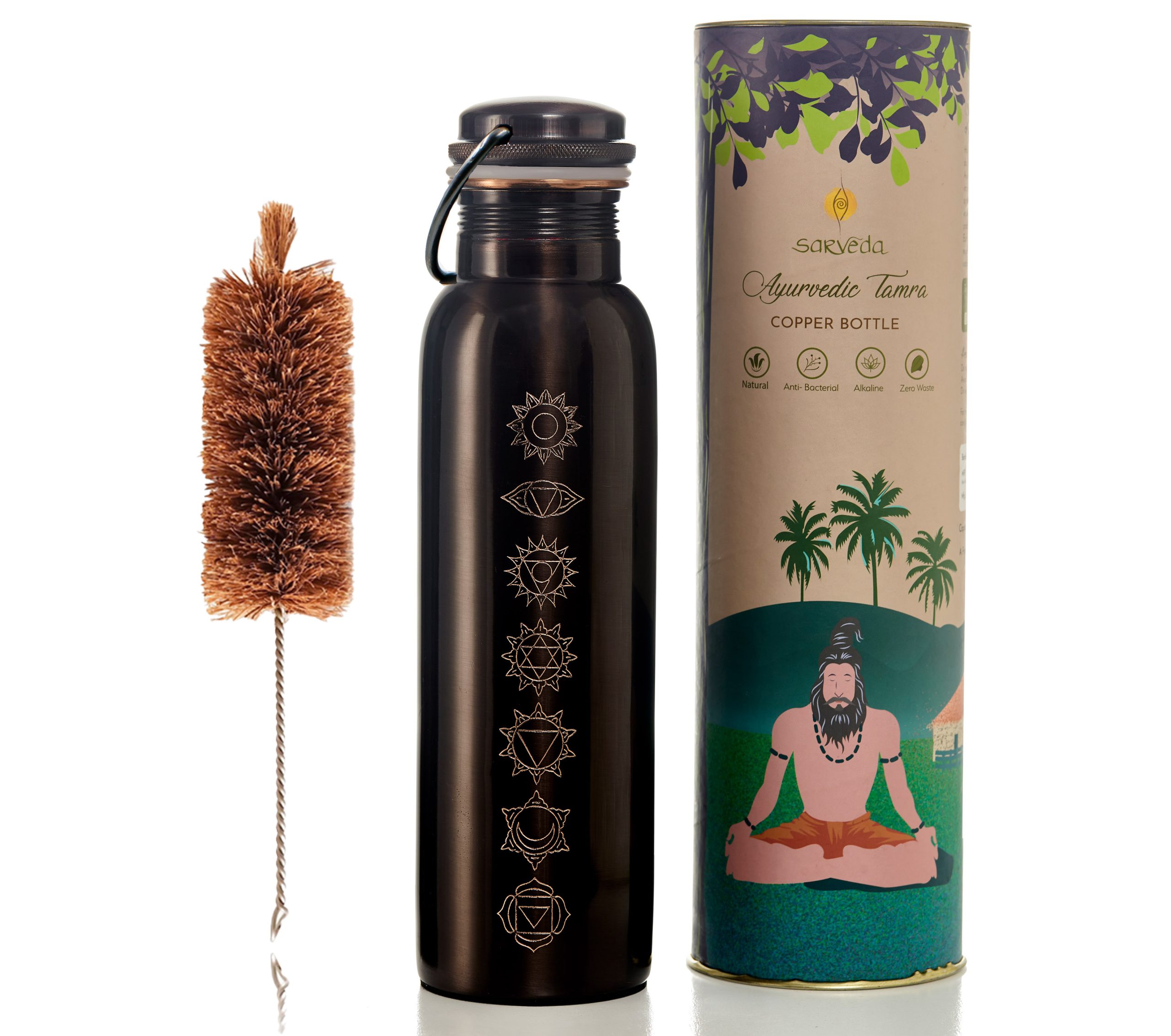 7 Chakras - Copper Bottles with Handle